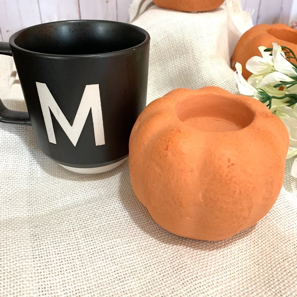 Threshold Orange Pumpkin Candle Holder 3Pc Set NWT